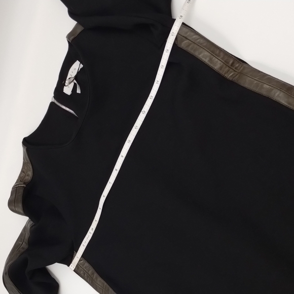 SANDRO H12 Rythme Black Dress Lamb Leather Trim Feel Sleeves Size 3 GORG… - Picture 12 of 13